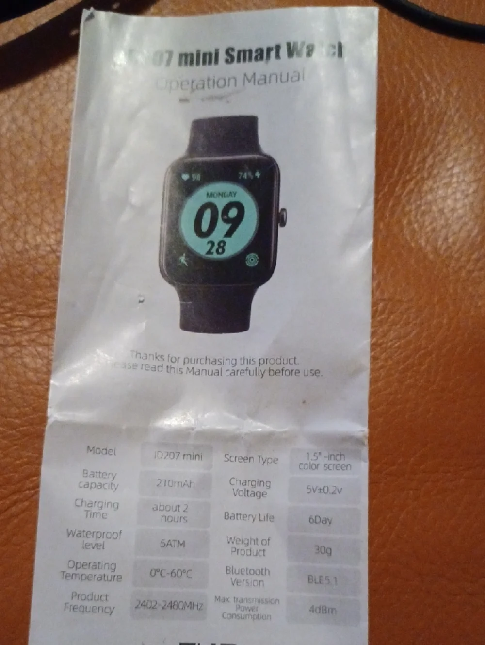 - Black Mini Smart Watch - Fitness Tracker